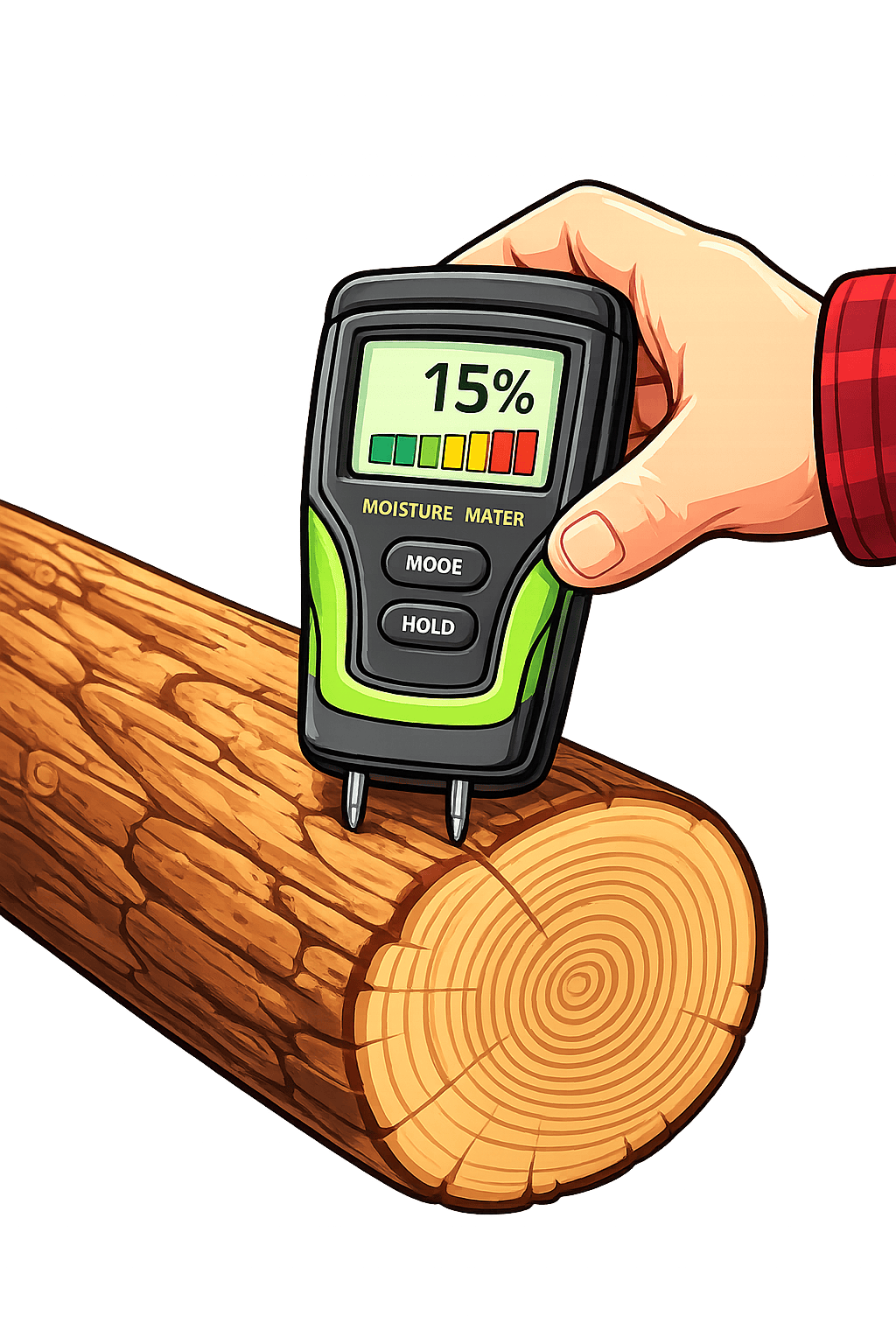 Use a moisture meter to test your wood is ready to burn
