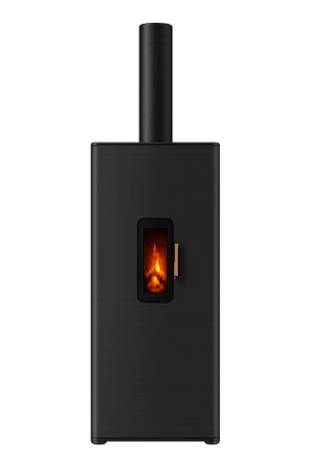 Pellet stove burns wooden pellets