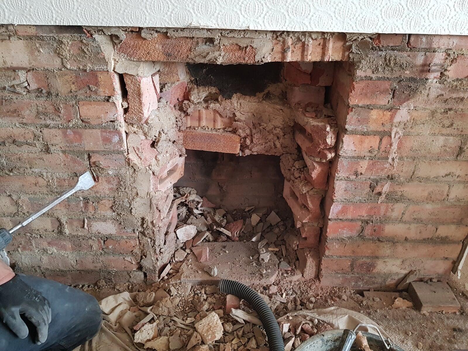 excavation of firebox chamber