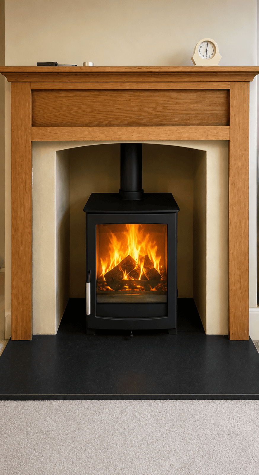 Parkray wood burner and wooden surround